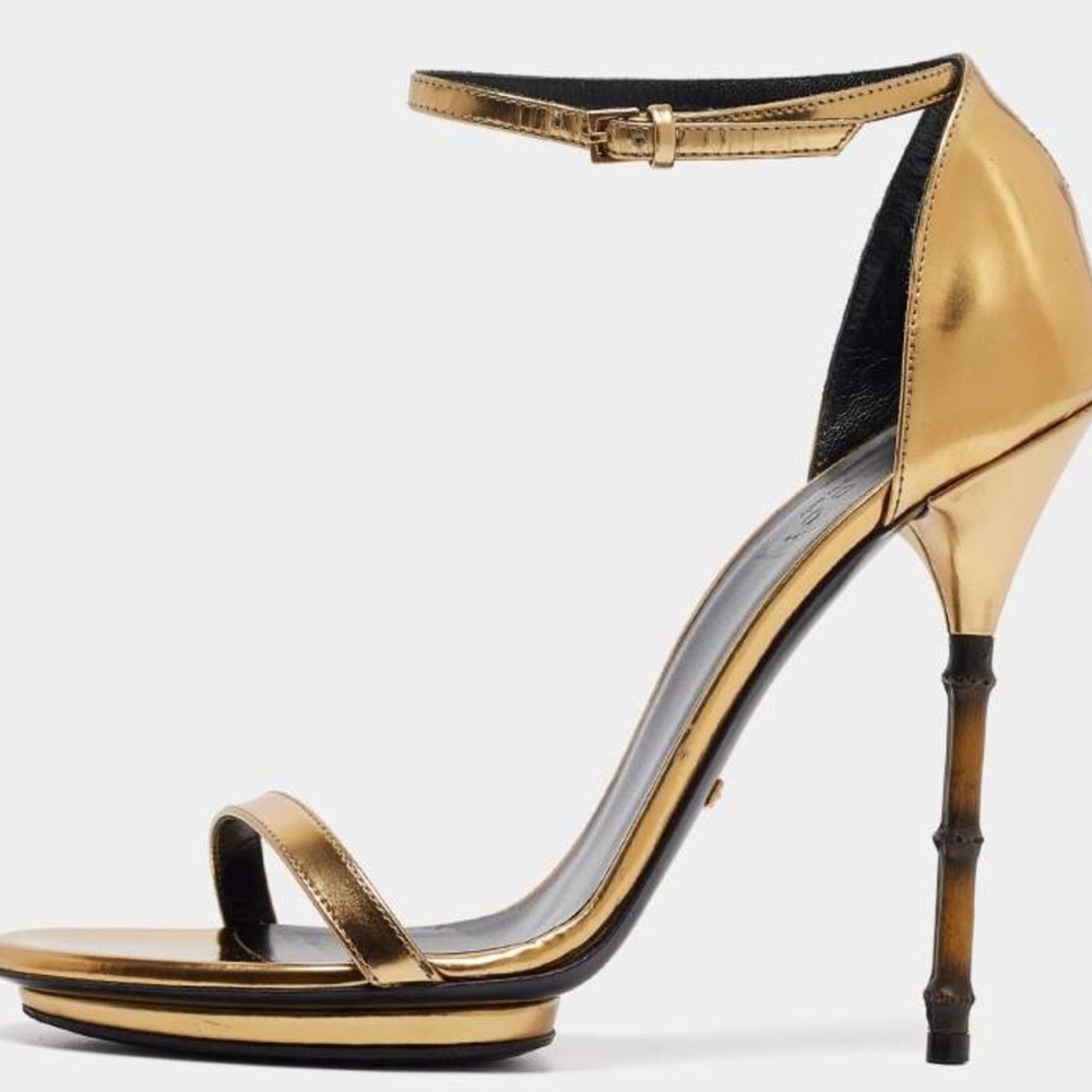 Gucci Gold Bamboo Heels